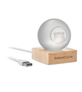 Skleněná koule s LED > hnědá (wood)