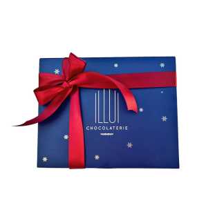 Vánoční bonboniéra tmavěmodře – zlatá na 12 pralinek