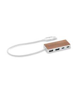 USB rozbočovač 4 porty 27,5 cm > dřevo