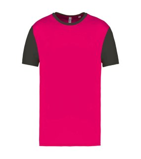 Unisex triko (ADULTS' BICOLOUR SHORT-SLEEVED T-SHIRT)>růžová (sporty) / šedá (dark)>2XL