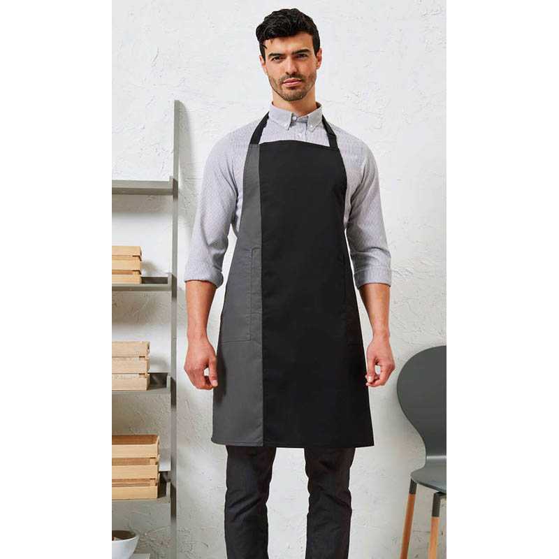 Zástěra (PREMIER CONTRAST BIB APRON)>černá / fialová