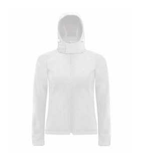 Dámská softshell bunda (B&C HOODED SOFTSHELL/WOMEN)>bílá>XL