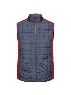 Pánská vesta (JN Mens Knitted Hybrid Vest)>červená (melange) / šedá (anthracite)>3XL