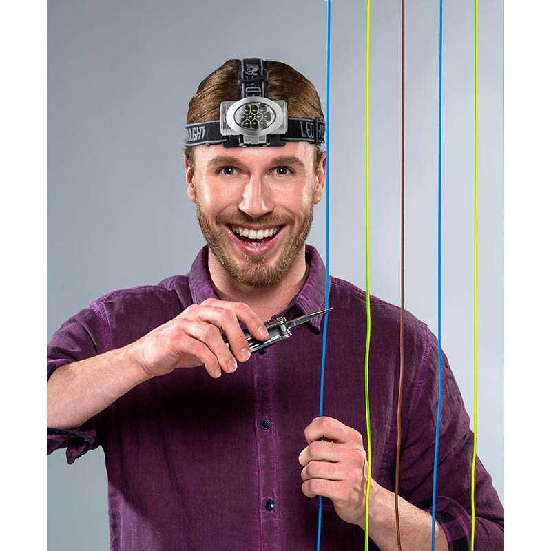 Čelová lampa s 8 LED světly > stříbrná