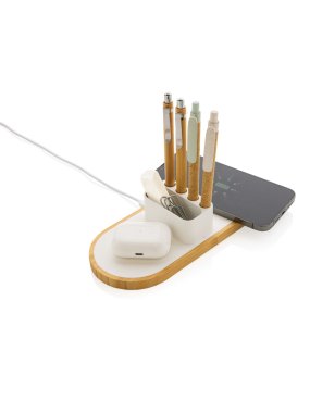 Bezdrátová nabíječka Ontario 10W z RCS rec. plastu a FSC > bílá