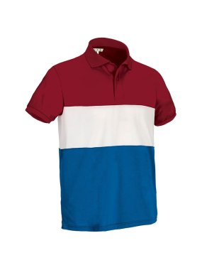 Pánská polokošile (VARSITY) > červená (lotto) / bílá / modrá (royal) > M