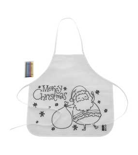 Vánoční zástěra pro děti k vybarvení > bílá
