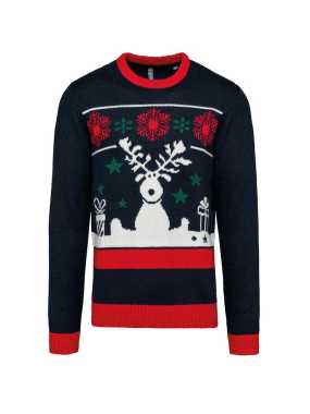 Unisex svetr (UNISEX CREW NECK CHRISTMAS JUMPER) > modrá (night navy) > M