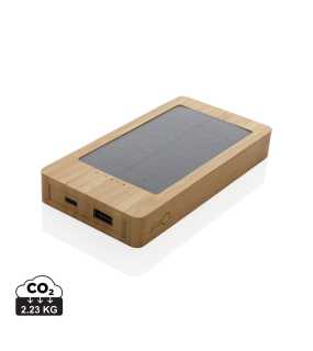 Solární powerbanka Sunwick 10 000 mAh z bambusu > hnědá