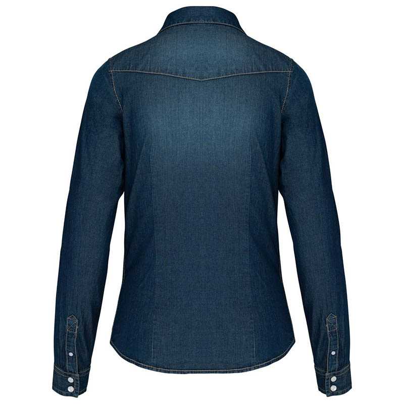 Dámská košile (KARIBAN LADIES 'LONG SLEEVE DENIM SHIRT)>modrá (jean)>M