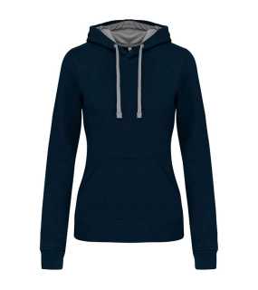 Dámská mikina (KARIBAN LADIES 'CONTRAST HOODED SWEATSHIRT)>modrá (navy) / šedá (fine)>M