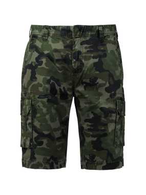 Pánské krátké kalhoty(KARIBAN MEN'S Multipocket SHORTS)>zelená(olive camouflage)>48