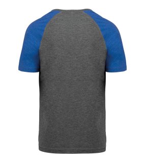 Unisex triko(Proact ADULT SPORTS SS T-SHIRT)>šedá(heather)/modrá(sporty royal heather)>XL