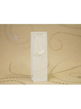 Papírová taška (LUXURY LINE) > bílá > 12x9x39 cm