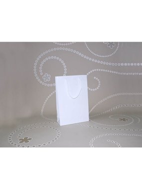 Papírová taška (LUXURY LINE) > bílá > 16x8x25 cm