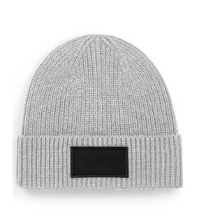 Unisex čepice (Beechfield Fashion Patch Beanie) > šedá (light) / černá