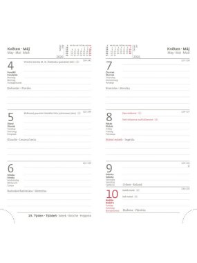 Diář (Print Classic 2026) - 8 x 15 cm > černá > týdenní kapesní