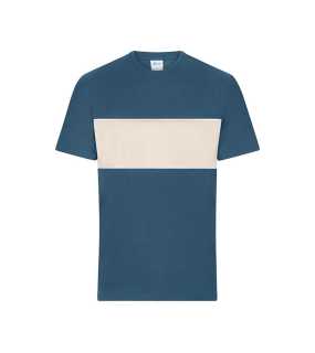 Unisex triko (JN T-Shirt colour-block UNISEX) > modrá (dusty) / šedá (sandstone) > M