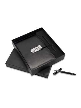 Dárkový set zápisníku a pera > černá