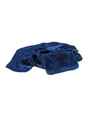 2 v 1 plyšová deka s polštářem > modrá (dark)