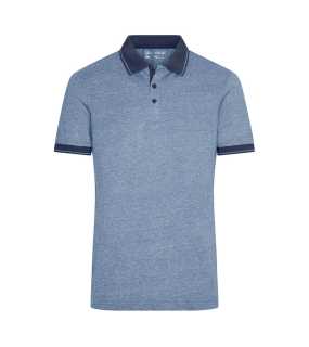 Pánská polokošile (J&N MEN'S HEATHER POLO)>modrá (melange) / modrá (navy)>L
