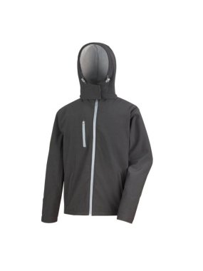 Pánská bunda (RESULT Core TX Hooded Soft Shell Jacket)>černá / šedá>L