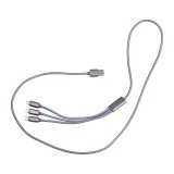 Extra velký nabíjecí kabel 4v1, USB, Micro USB, typ C a osvětlení > šedá
