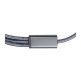 Extra velký nabíjecí kabel 4v1, USB, Micro USB, typ C a osvětlení > šedá