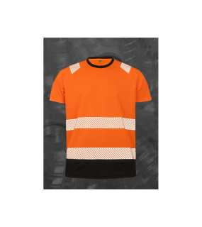 Reflexní triko (RESULT Genuine Safe-Guard Safety T-shirt) > oranžová/černá > L/XL