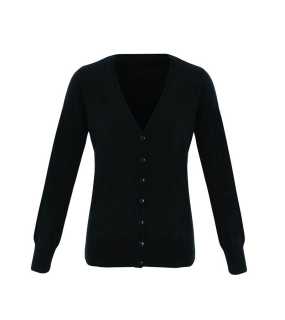 Dámský svetr (Premier ‘ESSENTIAL’ LADIES’ ACRYLIC V-NECK CARDIGAN) > černá > M