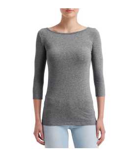 Dámské triko (Anvil "WOMEN'S STRETCH 3/4 SLEEVE TEE")>šedá (heather graphite)>S