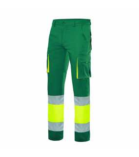Pánské kalhoty (VELILLA HV TWO-TONE STRETCH TROUSERS) > zelená/žlutá (hi-vis) > 2XL