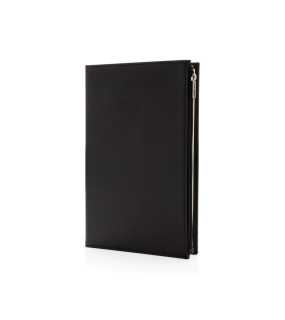Swiss Peak zápisník A5 s obalem z PU a kapsou na zip> černá