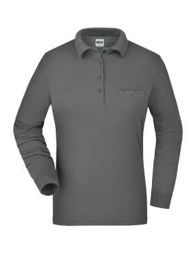 Dámská pracovní polokošile(JN Ladies Workwear Polo Pocket Longsleeve)>šedá (dark)>L