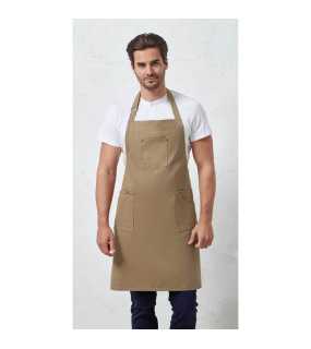 Zástěra (PREMIER COTTON "CHINO" BIB APRON)>zelená (khaki)