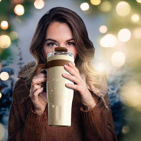 Termohrnek XXL s brčkem (VANILLA SEASON) > béžová