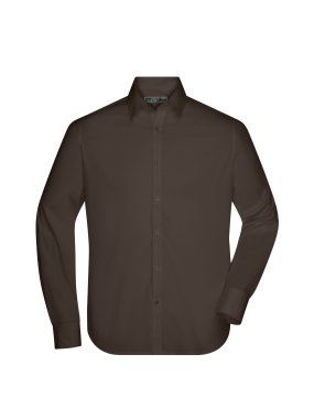 Pánská košile (JN Men's Shirt Slim Fit Long)>hnědá>XL