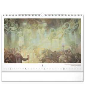 Nástěnný kalendář (Slovanská epopej - Alfons Mucha 2026) - 48 x 33 x 1 cm