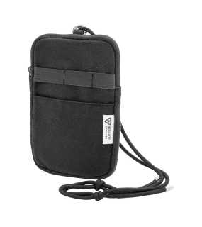 Taška přes rameno z recyklovaného plátna na telefon > černá