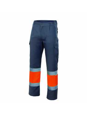 Pánské kalhoty (VELILLA HV TWO-TONE TROUSERS) > šedá/oranžová (hi-vis) > M