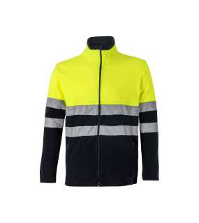 Pánská bunda (VELILLA HV TWO-TONE FLEECE JACKET) > modrá (marine) / žlutá (hi-vis) > XL