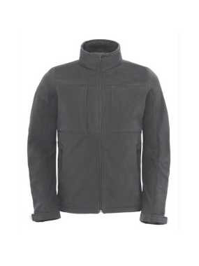 Pánská bunda (B&C HOODED SOFTSHELL/MEN)>šedá (dark)>2XL