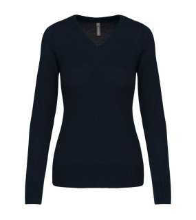 Dámský svetr(KARIBAN LADIES V-NECK JUMPER)>modrá (navy)>M
