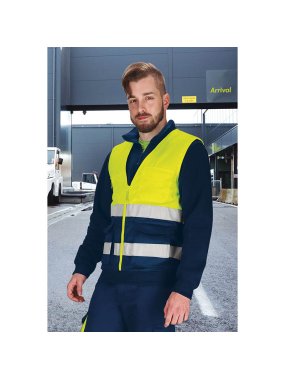 Pánská vesta (LISBURN) > oranžová (neon) / modrá (orion navy) > S