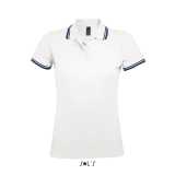 Dámská polokošile (Sols PASADENA WOMEN - WOMEN POLO SHIRT)>bílá / modrá (navy)>M