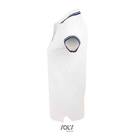 Dámská polokošile (Sols PASADENA WOMEN - WOMEN POLO SHIRT)>bílá / modrá (navy)>M