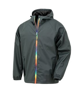 Unisex bunda(RESULT Prism PU Waterproof Jacket)>černá/zelená(olive)>S