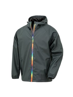 Unisex bunda(RESULT Prism PU Waterproof Jacket)>černá/zelená(olive)>S