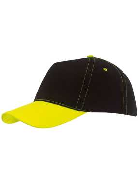 5 panelová kšiltovka> žlutá / černá