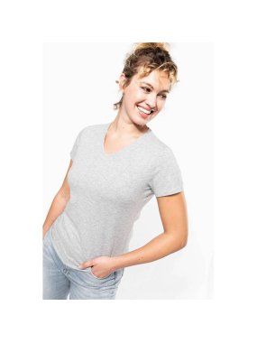 Dámské triko (KARIBAN LADIES' SHORT-SLEEVED V-NECK T-SHIRT) > bílá > XL